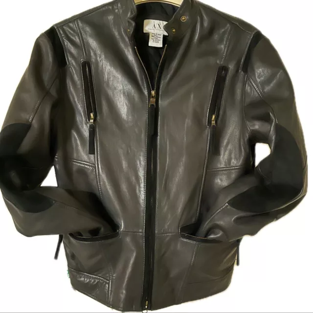ARMANI EXCHANGE LEATHER jacket size small unisex $61.00 - PicClick