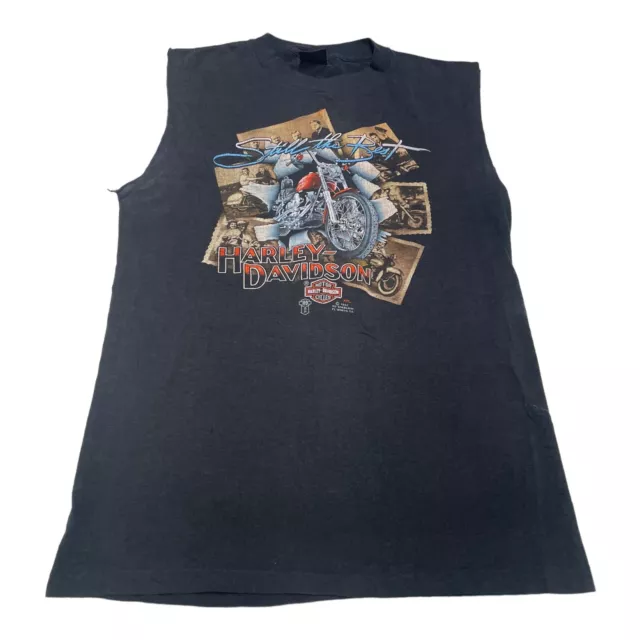 VTG 1987 Harley Davidson 3D Emblem Single Stitch Tank Top Shirt Motorcycle Sz M