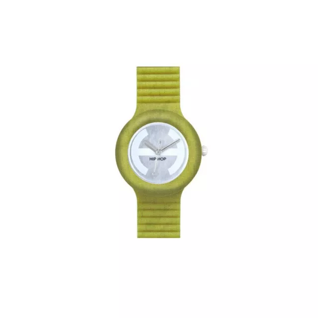 Orologio HIP HOP MELANGE HWU0337 Small 32mm Silicone Verde Acido Tessuto 2