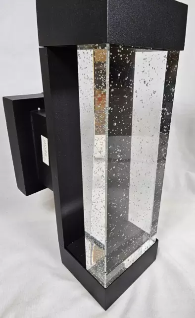 Crystal Bubble Indoor/Outdoor Wall Sconce - Modern, Matte Black, Waterproof