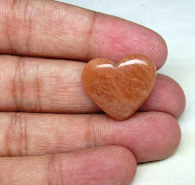 Peach Amazonite Cabochon 29.30 Cts Heart Shape Briolette G 652