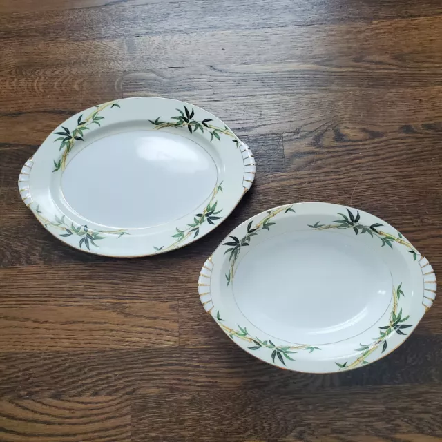 VINTAGE Kent China Bali Hai 13" Serving Platter & Oval Bowl Set Porcelain
