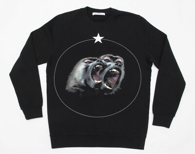 GIVENCHY SZ. S Crewneck Sweatshirt Star Monkey Brothers Black 