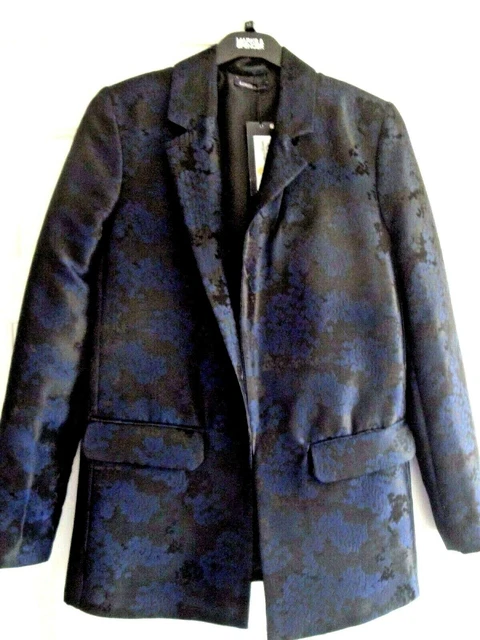 GIACCA BLAZER M&S nuova con etichette taglia 6 pezzi £65 blu sera donna nera ragazze