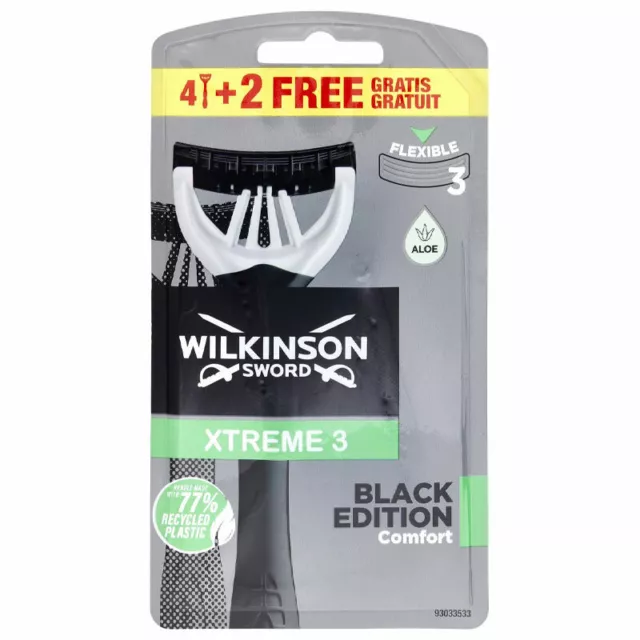 36pz WILKINSON SWORD XTREME 3 BLACK EDITION rasoio monous. tre lame lamette 2