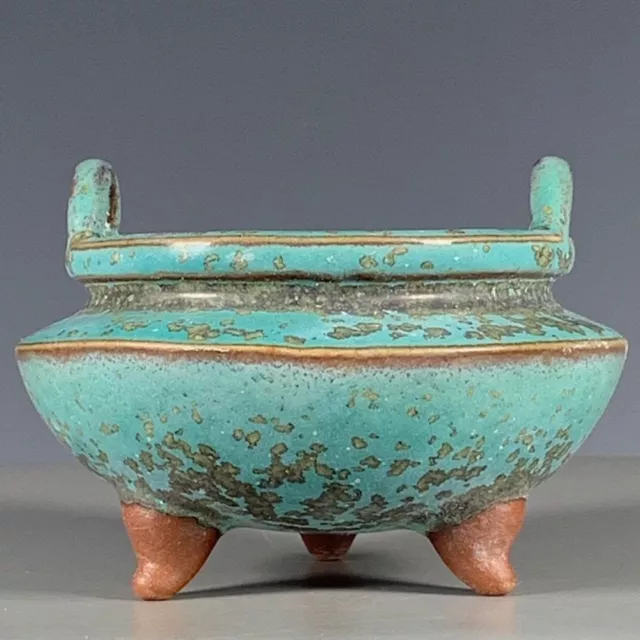Song dynasty porcelain Jun porcelain kiln turned three-legged incense burner