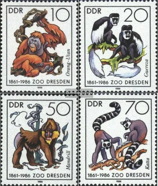 DDR 3019-3022 (édition complète) oblitéré 1986 dresdner Zoo