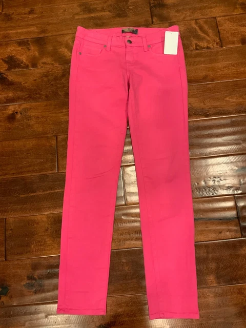 Paige "Peg Skinny" Pink Denim Low Rise Skinny Jeans, Size 25
