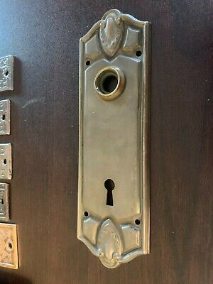 Antique Vintage Brass Mission Arts And Crafts Door Knob Keyhole Plate Part