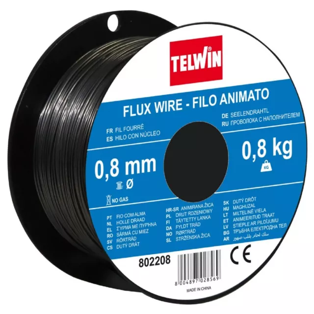 Bobina Filo Animato Saldatura No Gas Ø 0,8mm 0,8 Kg Telwin cod. 802208