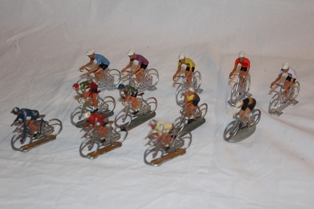 Collection 14 Figurines Cyclistes Cofalu – Tour De France 1960 Peintes à La Main
