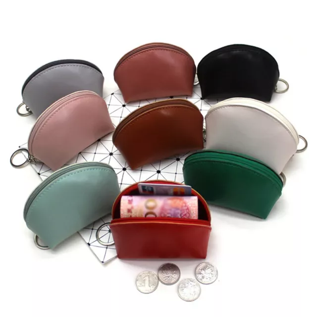 Mini astuccio unisex pelle PU piccola carta portachiavi portafoglio monete borsa frizione borsa ¬