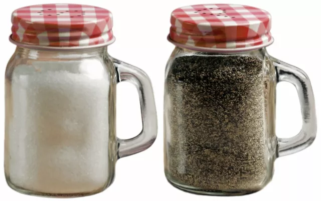 Circleware Mini Mason Jar Mug Glass Salt & Pepper Shakers