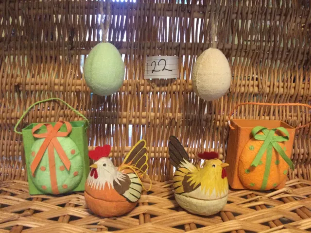 6 Items Of  Gisela Graham Easter Decorations Rabbits Chick Egg New Free Postage