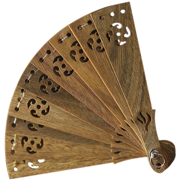 3 pz mini ventola pieghevole in legno ornamento da appendere vintage arredamento retrò