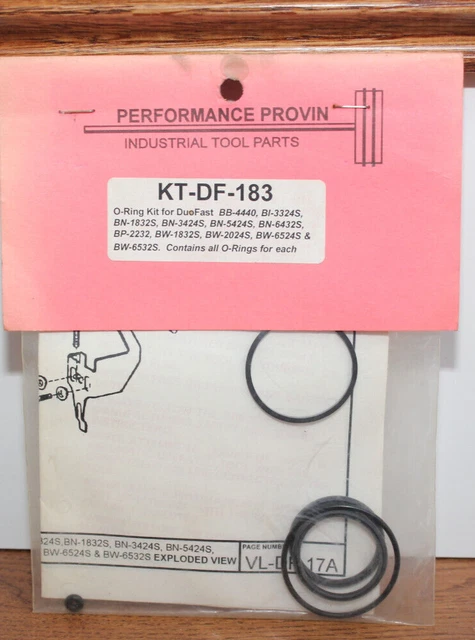DuoFast O Ring Kit for BB, BL, BN, BP, BW Series KTDF183 KT-DF-183 Duo Fast