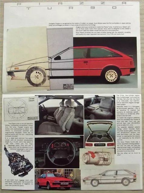 ISUZU PIAZZA TURBO Car Sales Brochure Oct 1985 2