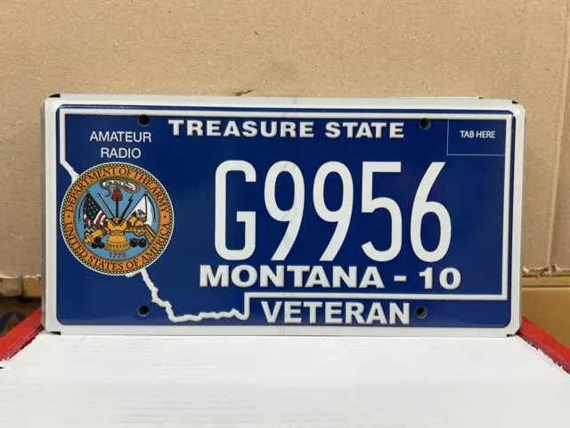 2010 Army Veteran Amateur Radio Montana License Plate