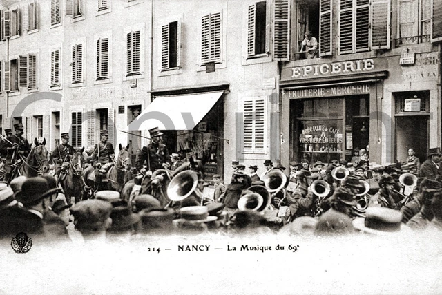 Repro CPA Antique Postcard Nancy Lorraine Musique du 69 RI Street Grocery Store