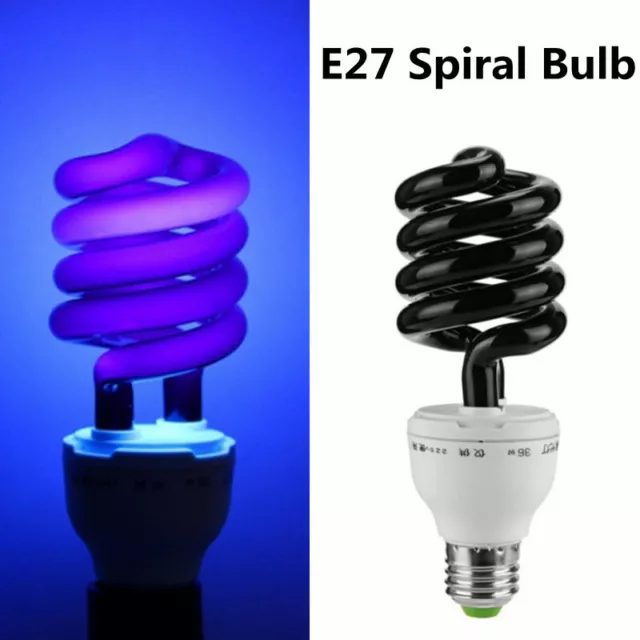 E27 Spiral Light Bulb Energy Saving Black Light Ultraviolet UV BlackLight Lamp