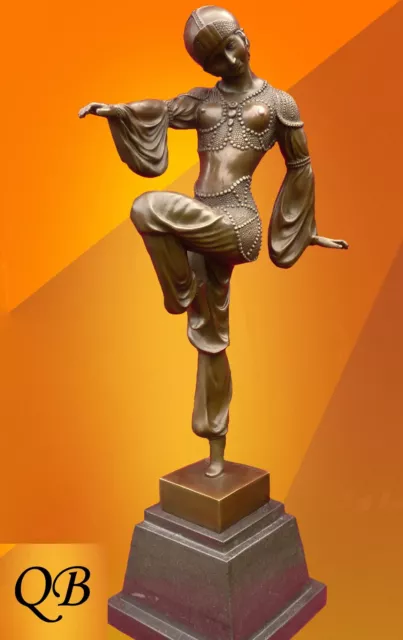 Bronze Figurine Art Deco Sculpture Statue Godard Erotic Lady Dancer Figure