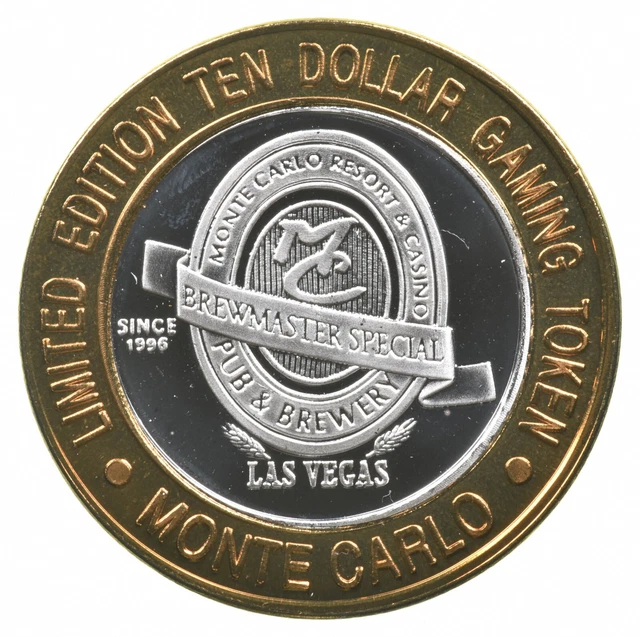 Monte Carlo $10 Gaming Casino Token .999 SILVER Strike *785