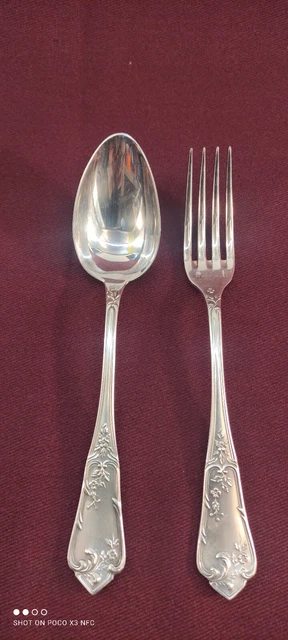 Cuillère Et Fourchette Métal Argenté - Fleur De Lys Monogrammées Berry Boulenger