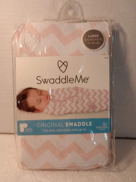 SwaddleMe Original Swaddle Baby Wrap Large Pink 3-6 Months 14-18 LBS