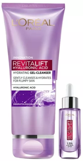L'Oréal Paris Revitalift Sérum à l'Acide Hyaluronique, 15 ml + Nettoyant,...