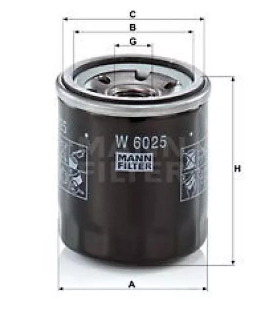 MANN-FILTER Ölfilter Oelfilter Oil Filter W 6025