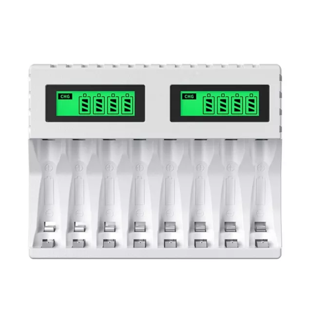 Chargeur d'écran LCD pour 1 8 piles rechargeables AAA/AA NiMHNiCd 8 fentes