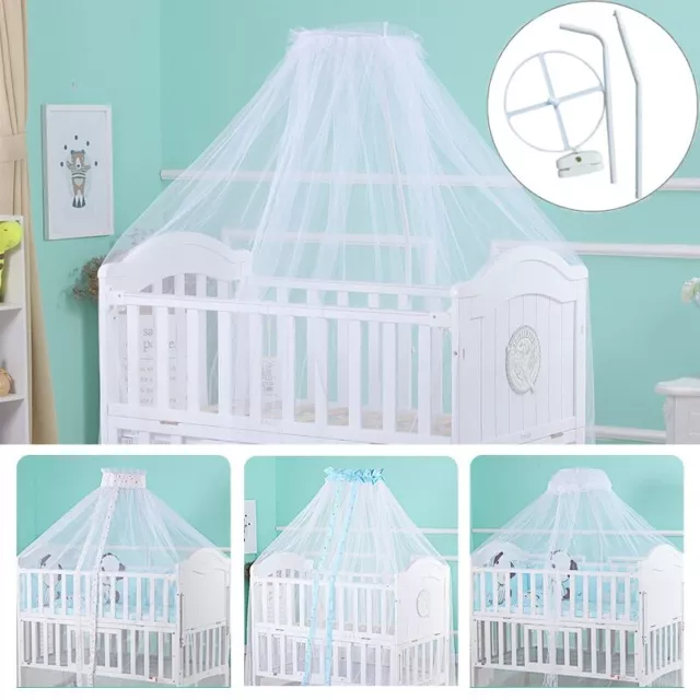 Mosquito Crib Netting Mosquito Stand Cradle Bed Mesh Canopy Holder Removable