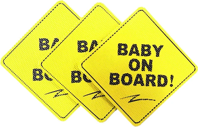Baby on Board Sticker Sign (3 Packs), See through When Reversing, Baby Car Stick