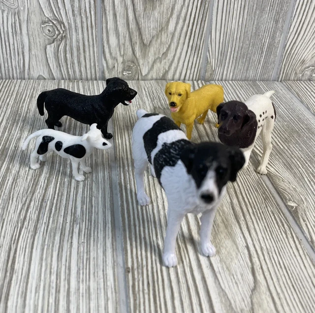 Paradise Kids Dog 3.125" English Setter Hunting + Lot Of 4 Other Dog Figures