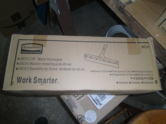 Rubbermaid Commercial Straight Floor Squeegee 18" Case of 6