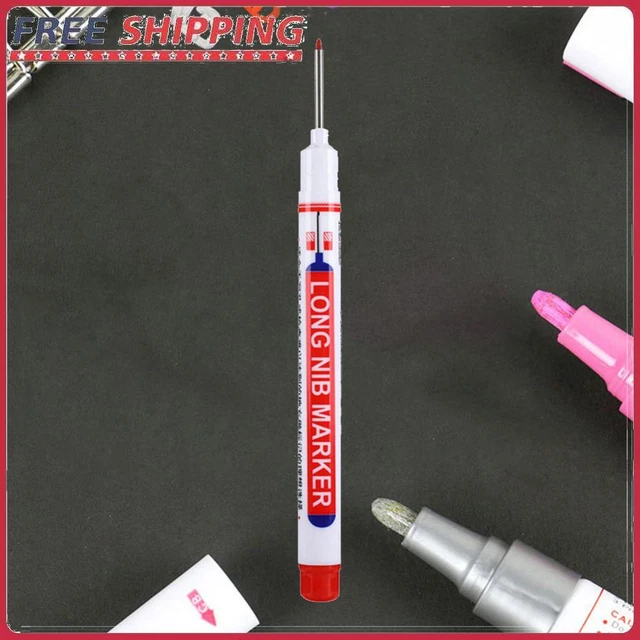 8Pcs Long Head Marker Woodworking Multi-purpose Deep Hole Marker Pen (Green)