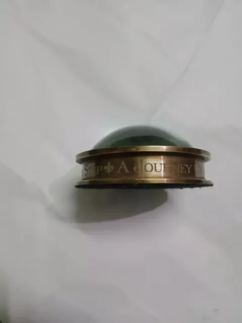 Vintage Paper Weight Lens Brass Compass Maritime Best Gift For Office Lots of 3