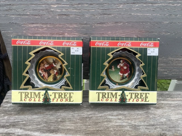 Vintage Trim-A-Tree Coca Cola Santa Bottlecap Ornaments New In Box 1990.  🔥🔥🔥