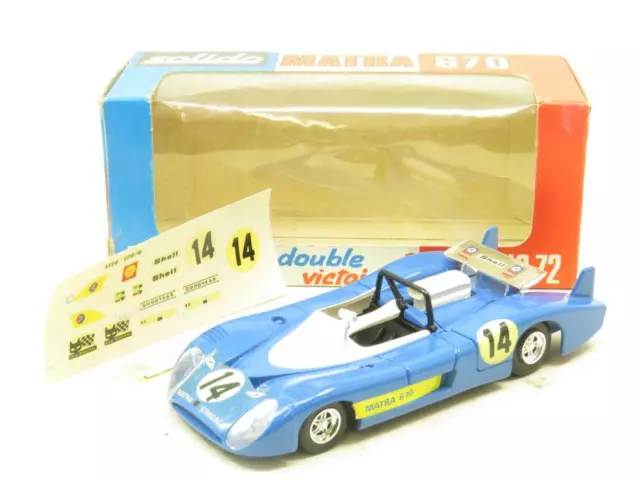 Solido Miniature 14 Matra Simca 670 #14 Bleu 1.43 Echelle Emballé + Décalques