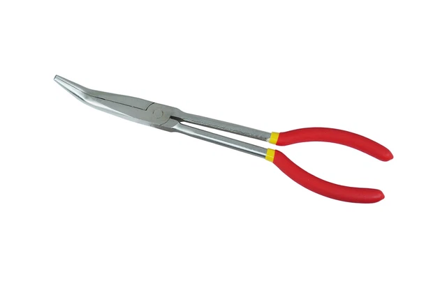 Pinza A Becchi Lunghi 28 Cm Punta Curva - Per Candele Accensione Auto, Officina E Fai Da Te - Foto 3