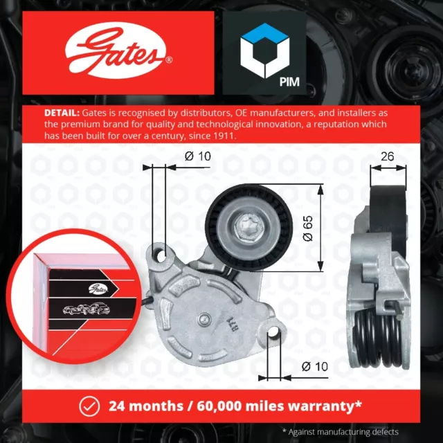 Aux Belt Tensioner fits BMW 225 F45 2.0 14 to 21 B48A20B Drive V-Ribbed Gates