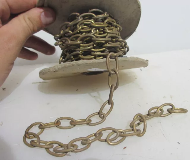 Vintage Brass Lighting Picture Chain Hanger Light Old Reel