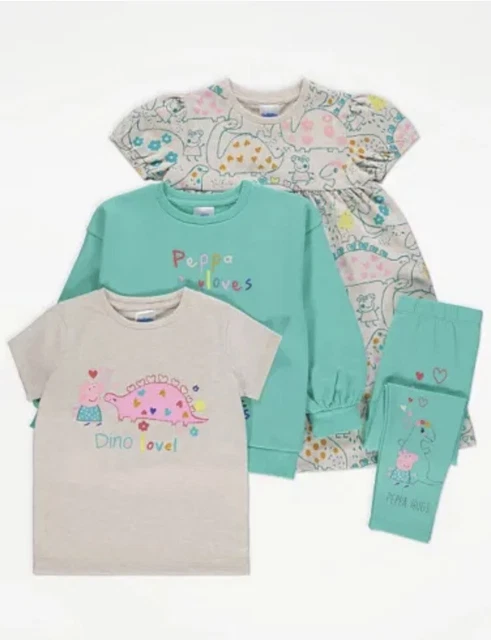 Top/leggings/abito/t-shirt ragazze George Asda PEPPA PIG età 12-18 mesi