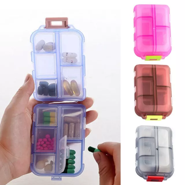 8 Grids Pill Box Medicine Organizer Dispenser Box Case Travel Tablet  Container