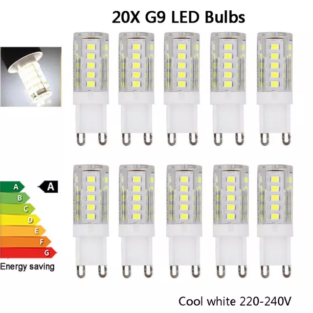 20 X G9 LED Bulbs 5W Cool white SMD capsule replace halogen lights 220V lamps