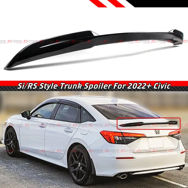 FOR 22-24 Honda Civic 11th Si RS Style Gloss Black High Kick Sport Trunk Spoiler