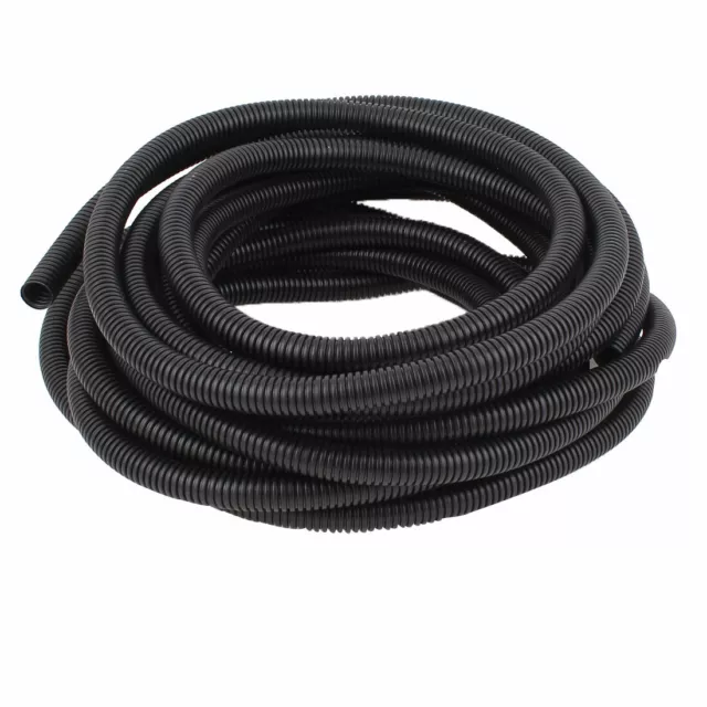 16mm OD Black Conduit Corrugated Tube Bellows Hose Pipe Wire Protector 10M 33Ft