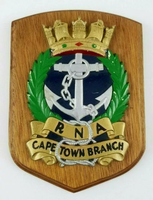 RNA Royal Navy Association Cape Town South Branch Africa Wood Shield - Plaque