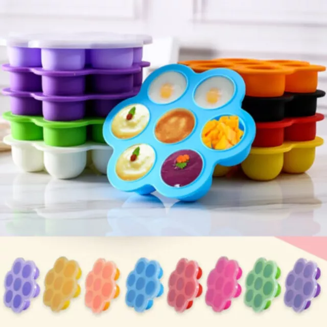 Silicone Reusable Bite Mold Freezer Tray Crisper Egg Food Storage Containers