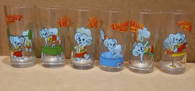 Assorted BLINKY BILL OLYMPIC SPORTS NUTELLA Promotional Glasses choose 1 or more